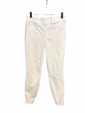Spanx white skinny cropped pull on jeans medium classic coastal capsule summer